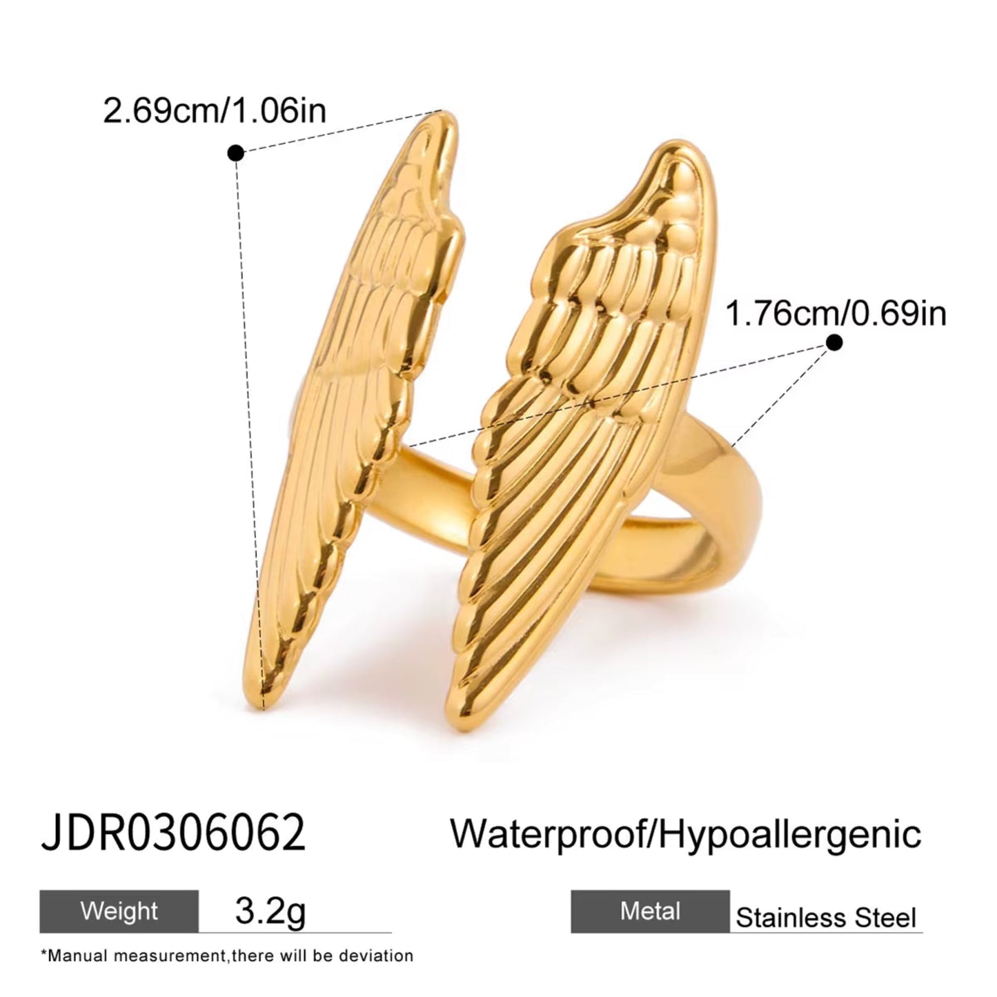 Angel Wings Ring – 18K Gold Stainless Steel