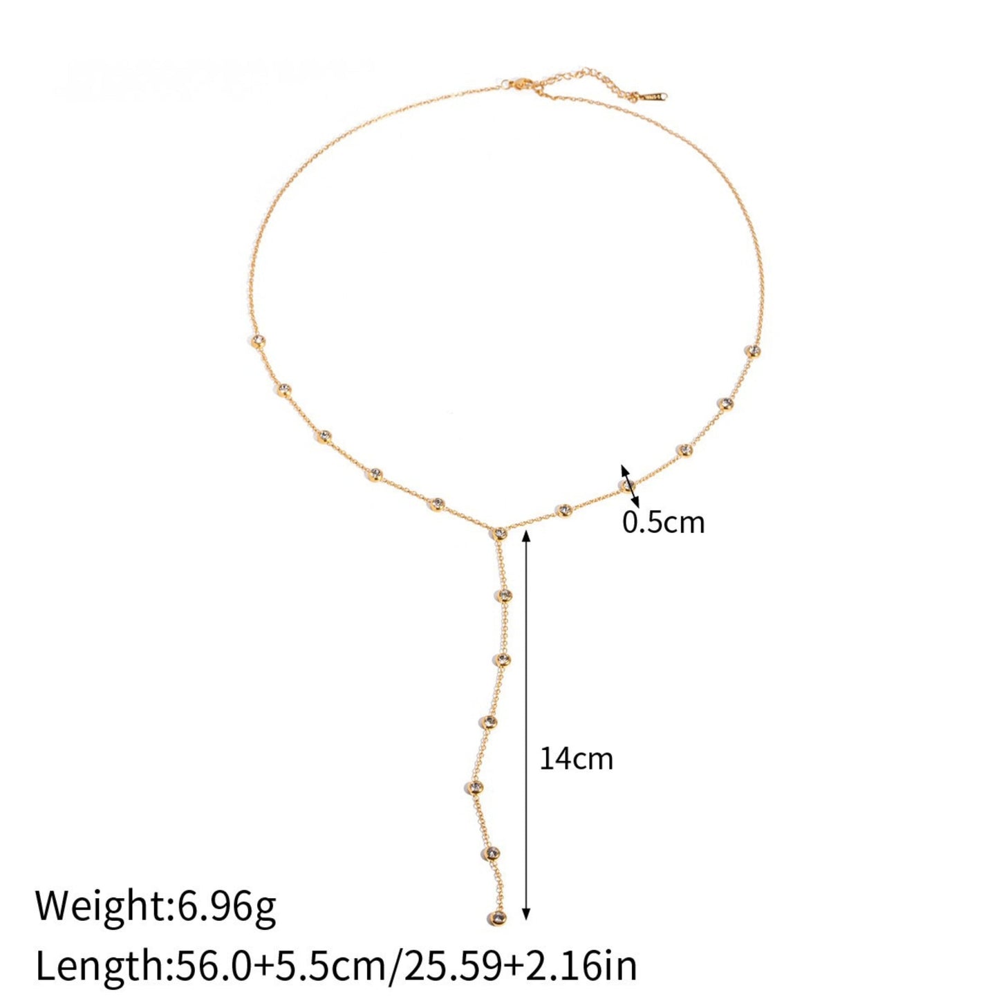 Aurora Glow Dainty Y-Chain 18K Gold Plated Necklace