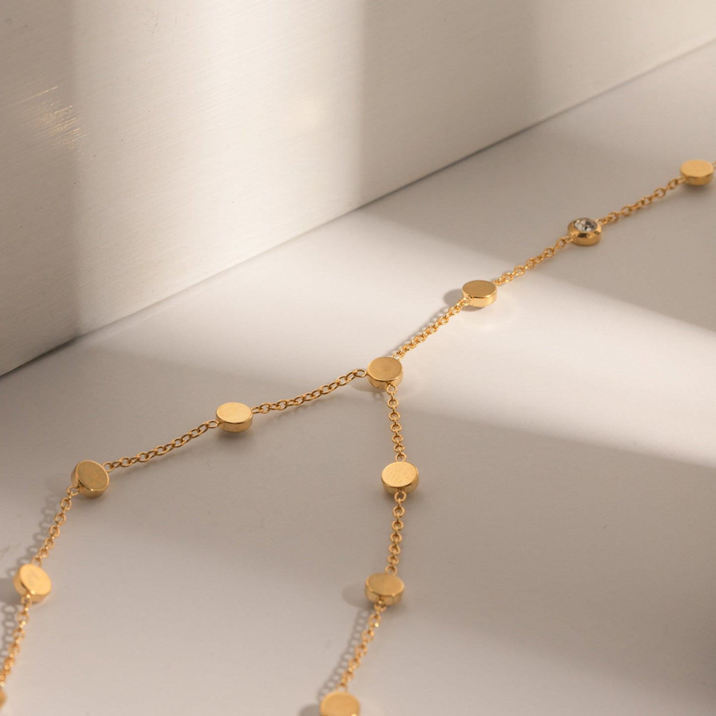 Aurora Glow Dainty Y-Chain 18K Gold Plated Necklace