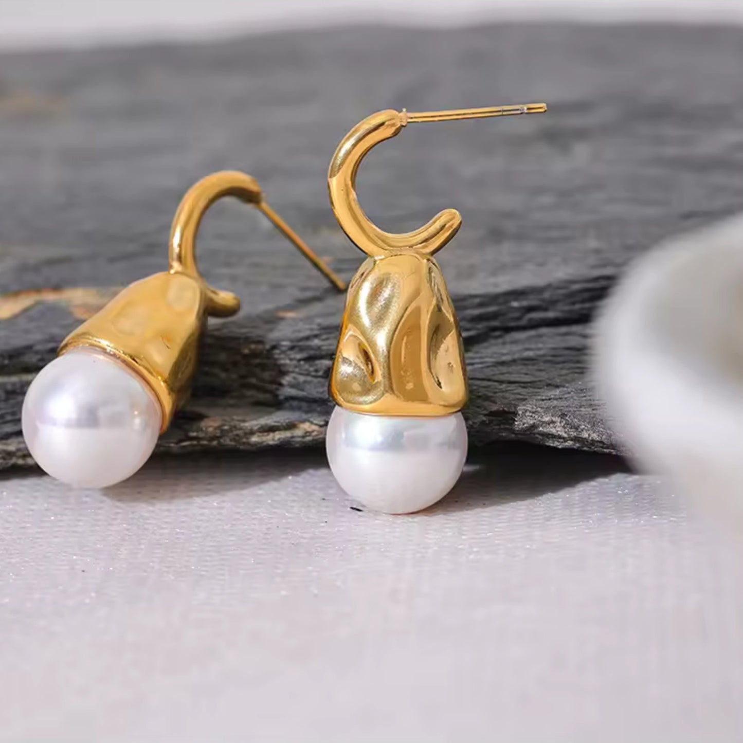 Pearl Drop Earrings styled for casual or formal occasions, offering bold yet refined elegance, perfect birthday gift