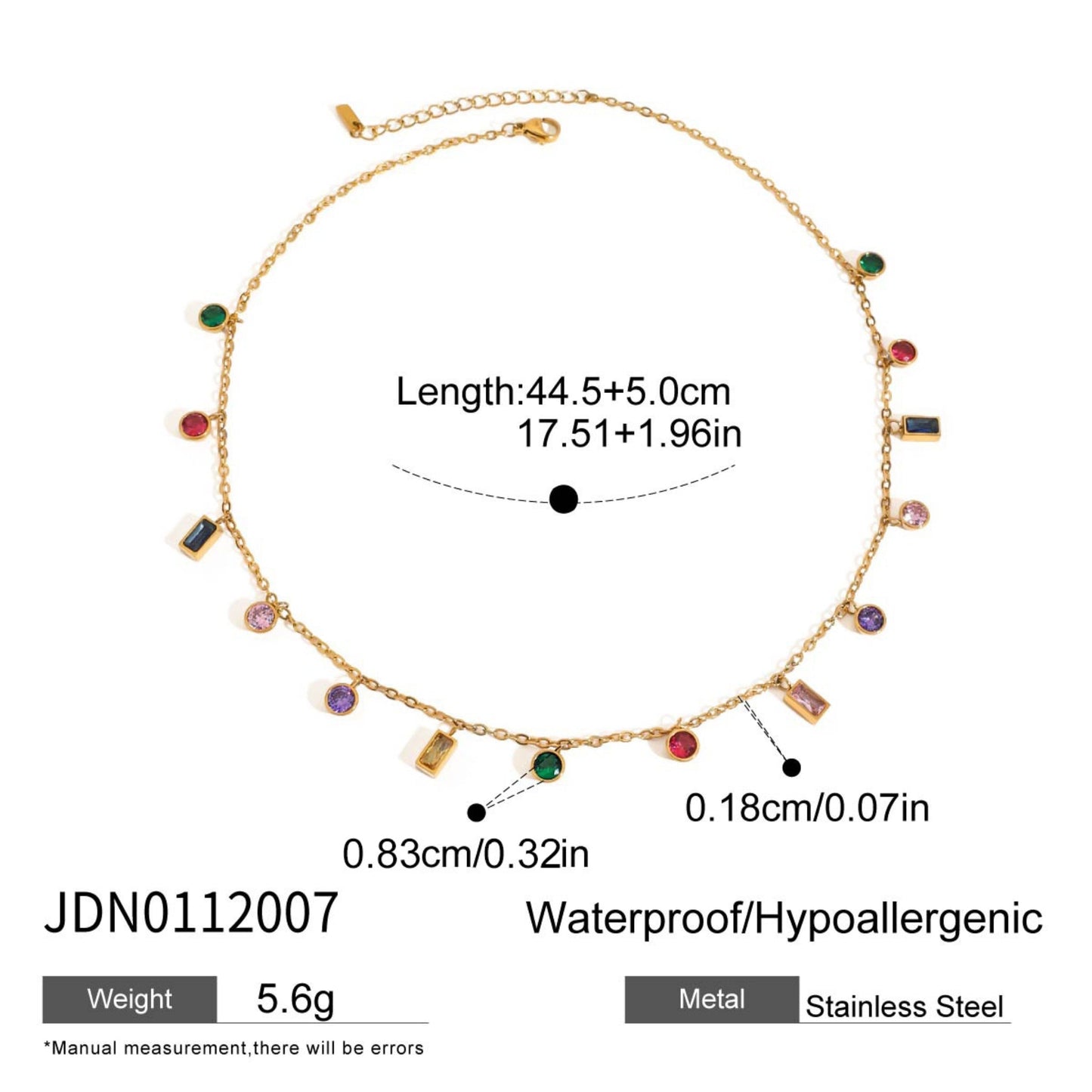 Celeste Rainbow Charm 18K Gold Plated Necklace