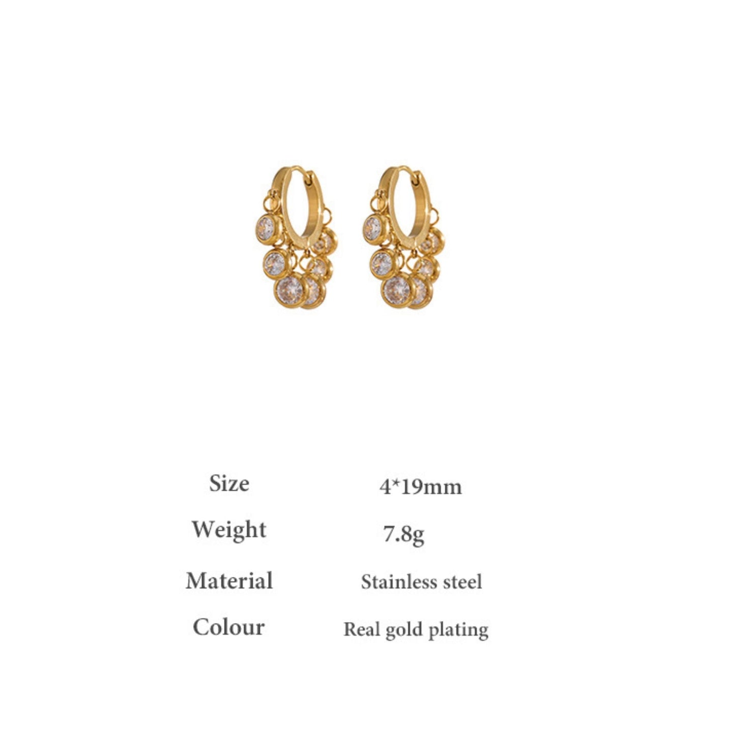 Celeste Sparkle Hoop Gold Plated Earrings