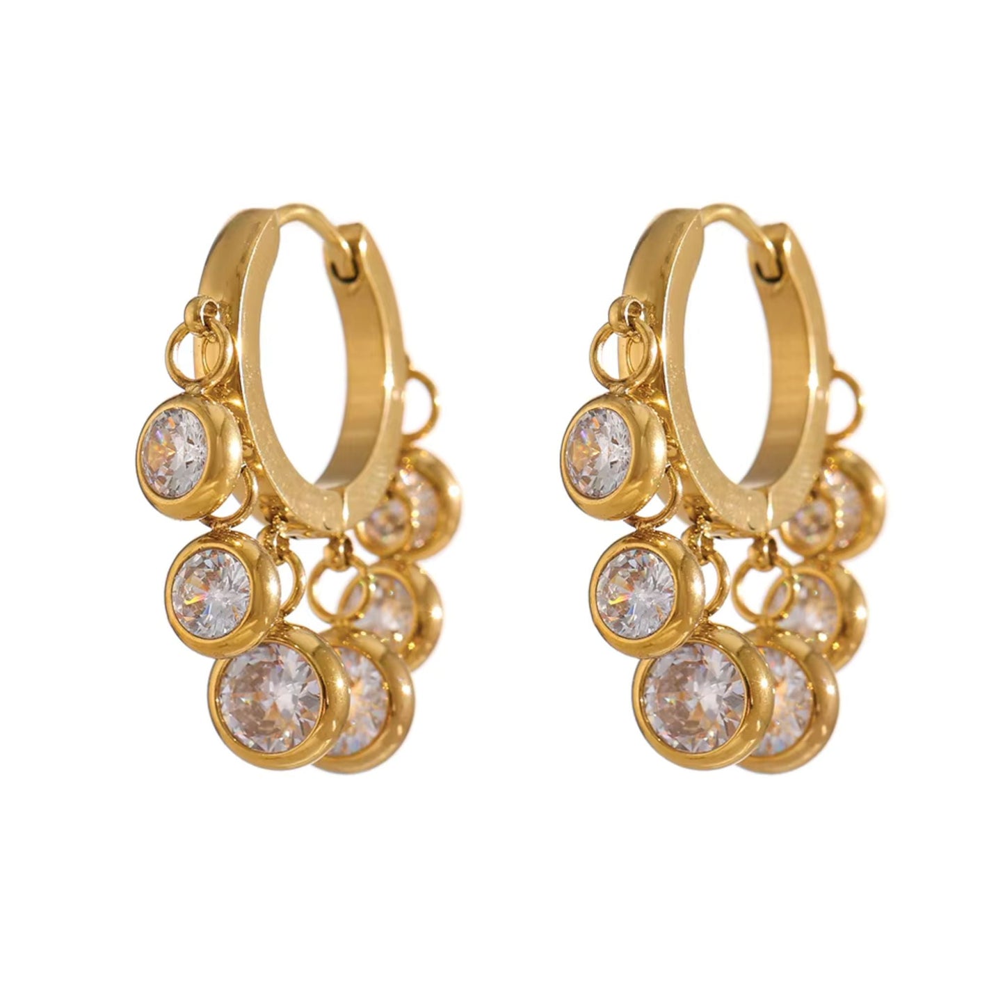 Celeste Sparkle Hoop Gold Plated Earrings