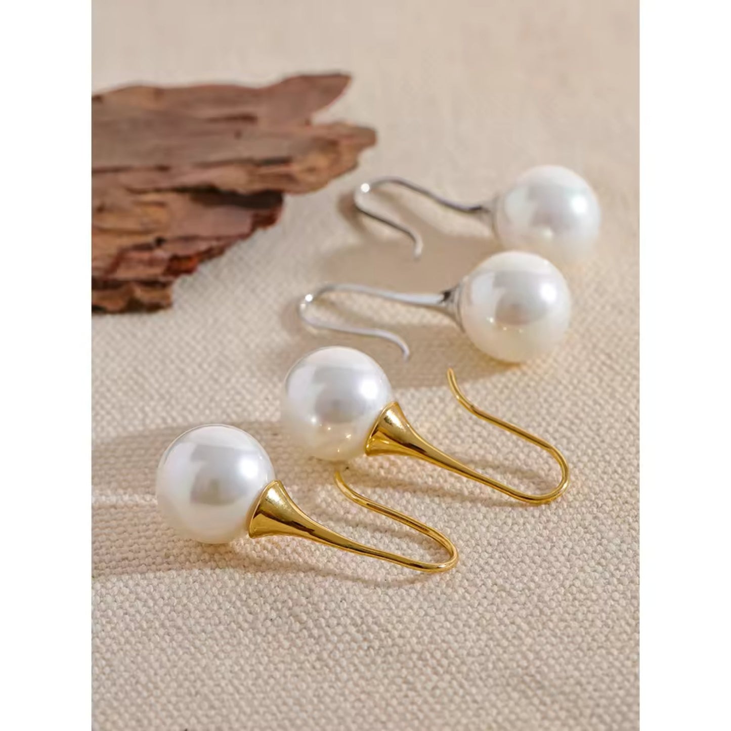 Elegance Pearl Drop 18K Gold Plated Earrings