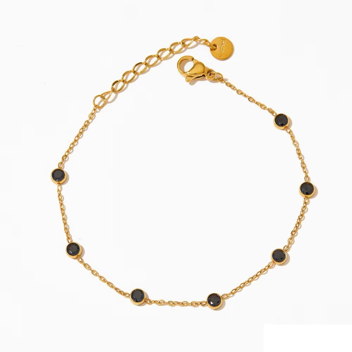 Gemstone Elegance 18K Gold Plated Anklet
