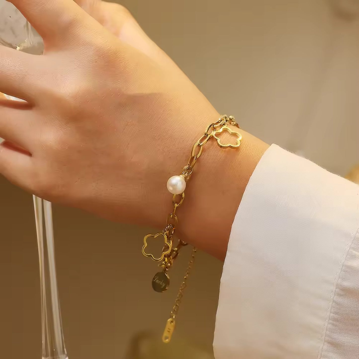 Golden Bloom Charm Bracelet