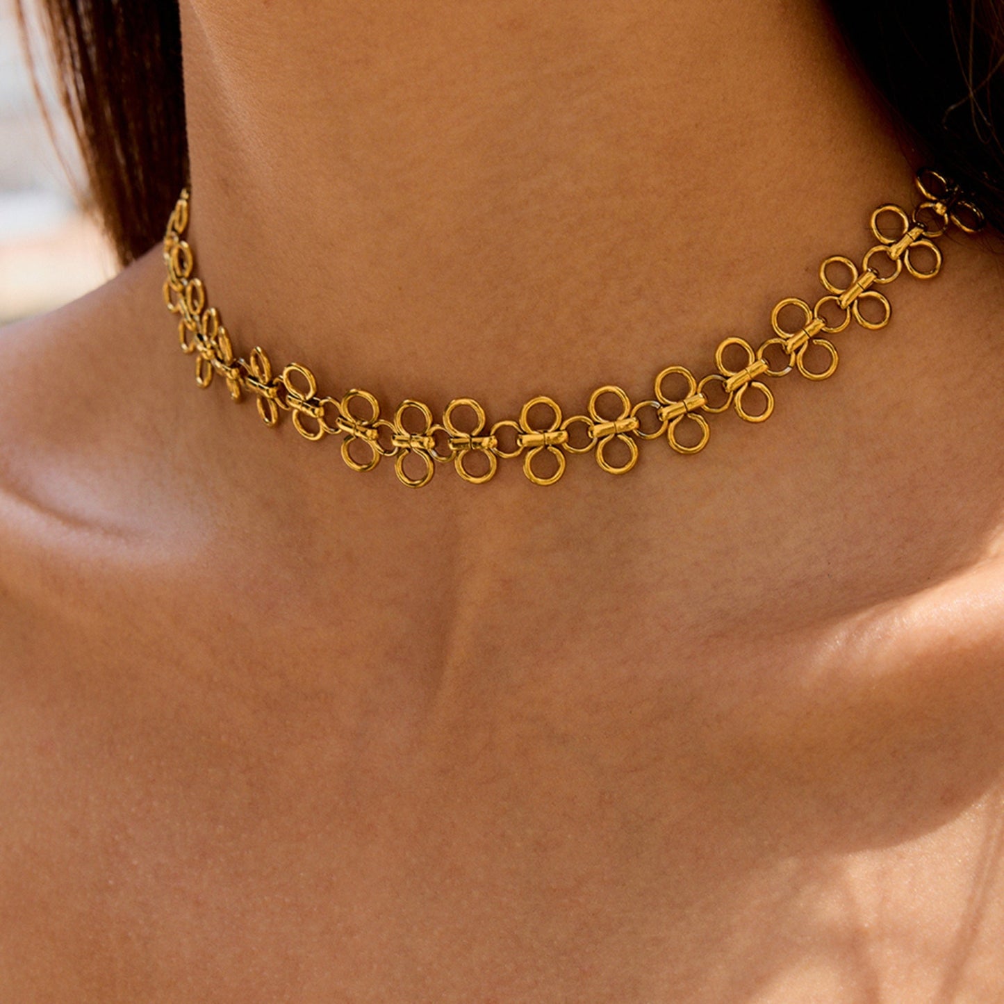 Golden Bloom Choker 18K Gold Plated Necklace