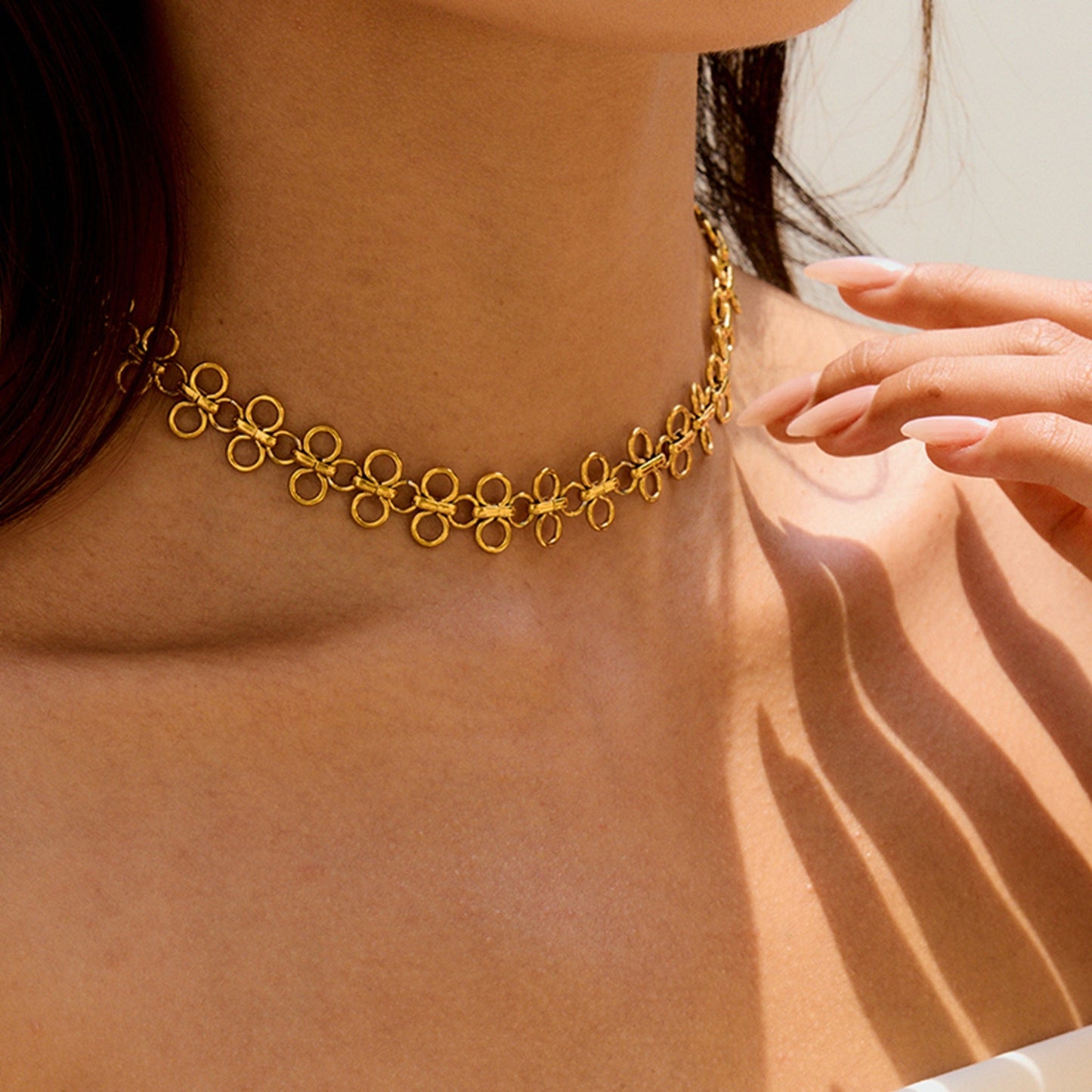 Golden Bloom Choker 18K Gold Plated Necklace