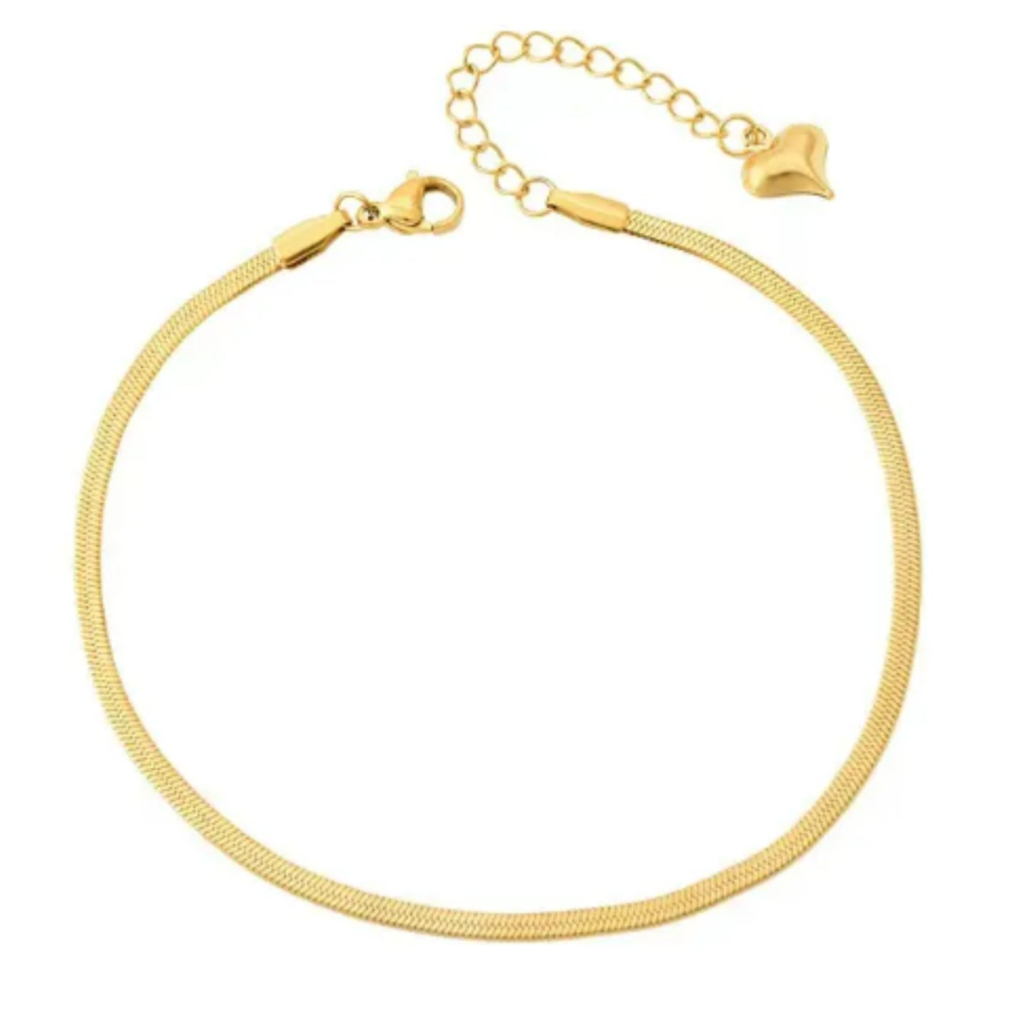 Golden Heart 18K Gold Plated Anklet Women