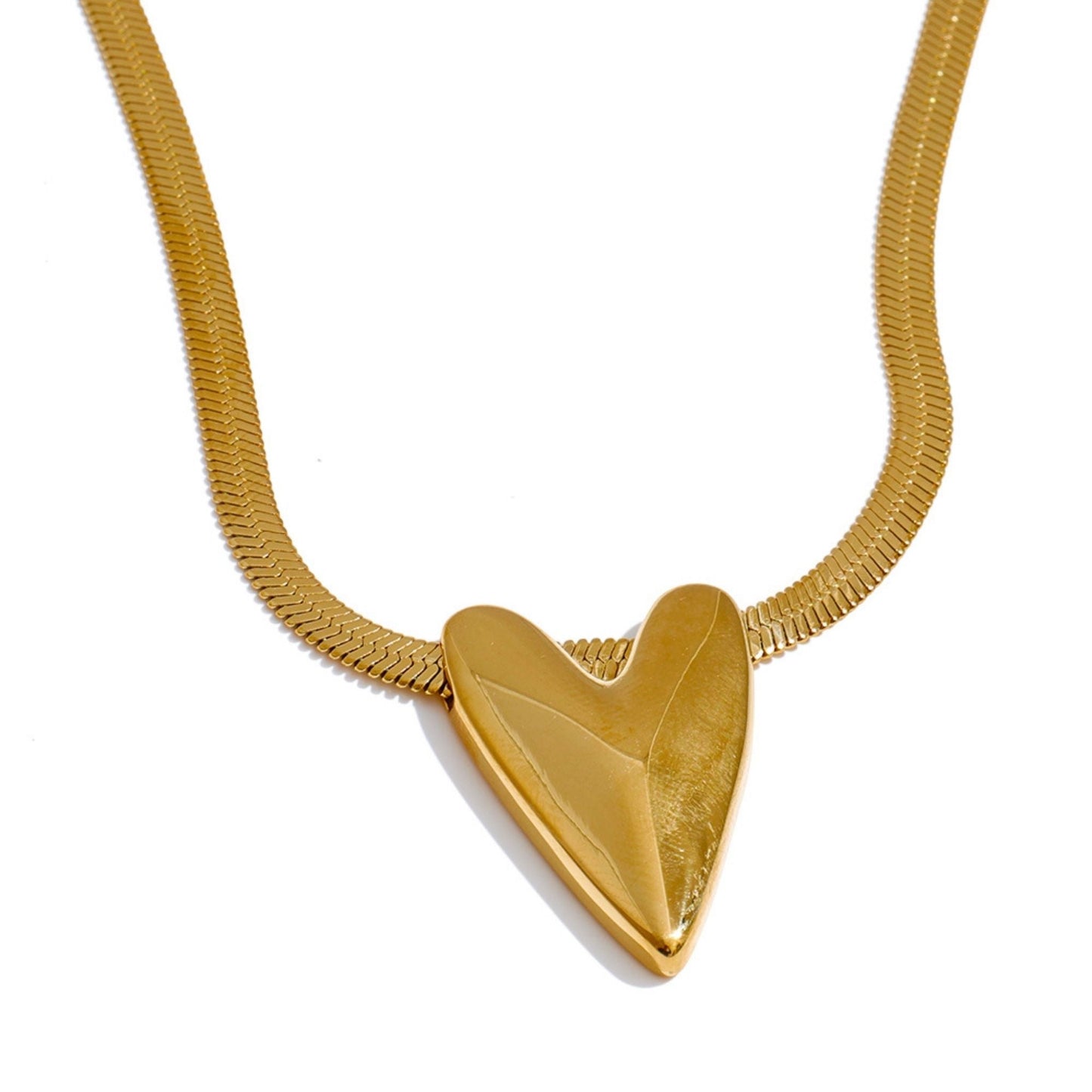 Golden Heartbeat Snake Chain Necklace