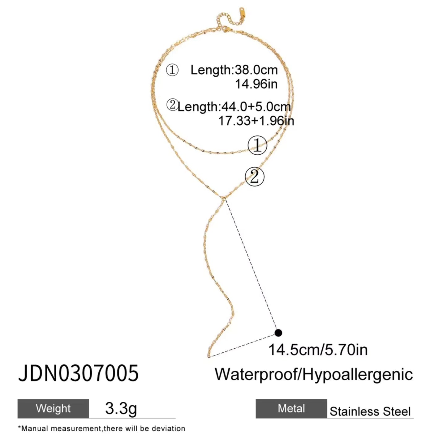 Golden Lariat Y - Necklace – 18K Gold Plated Stainless Steel