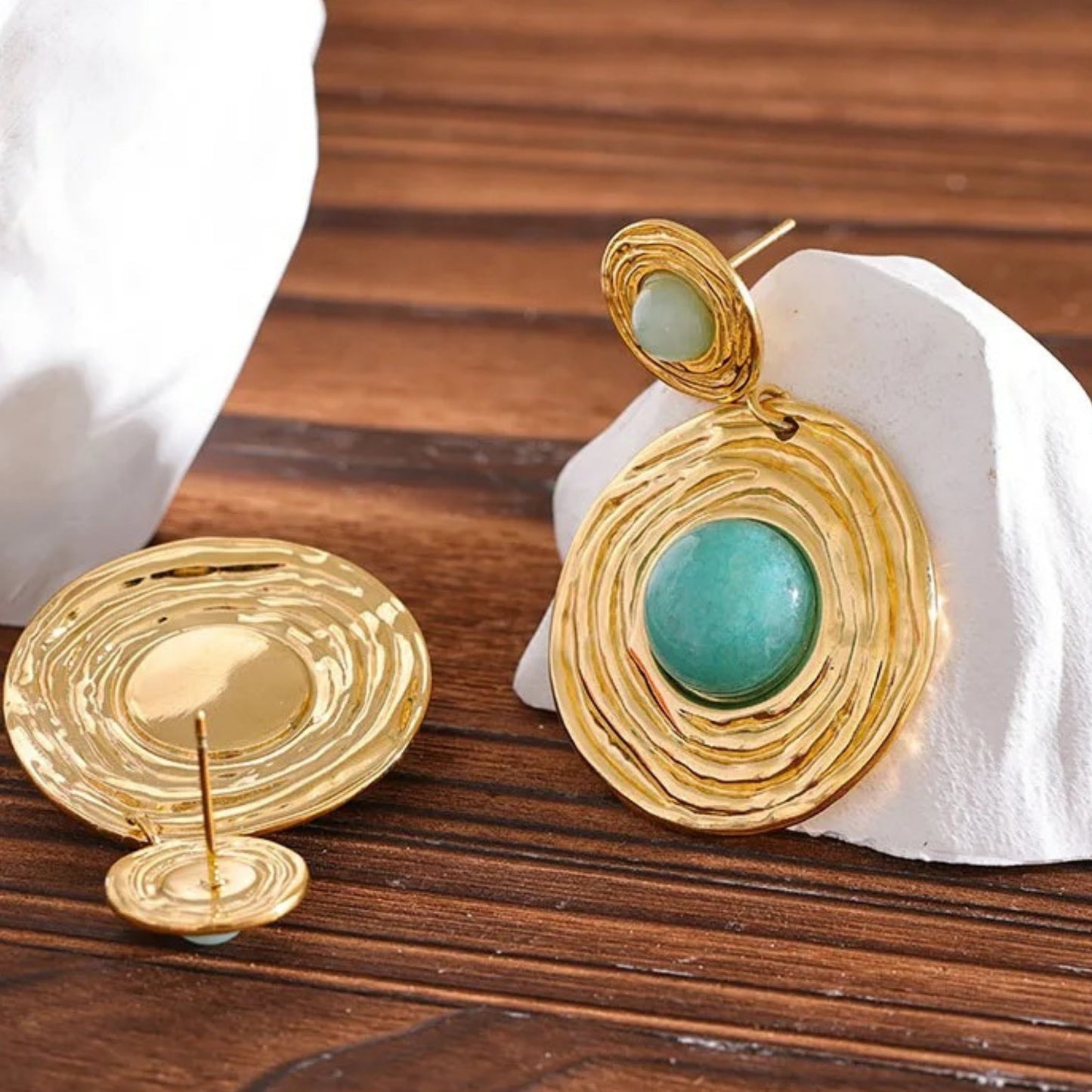Golden Oasis Turquoise Drop Earrings