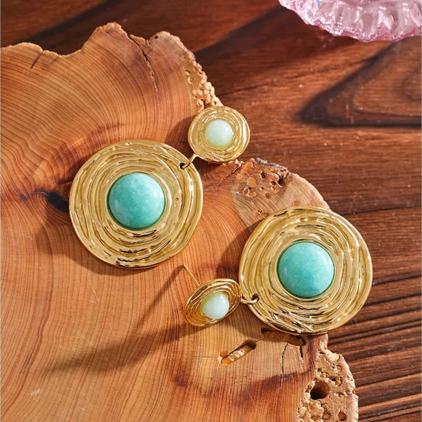 Golden Oasis Turquoise Drop Earrings