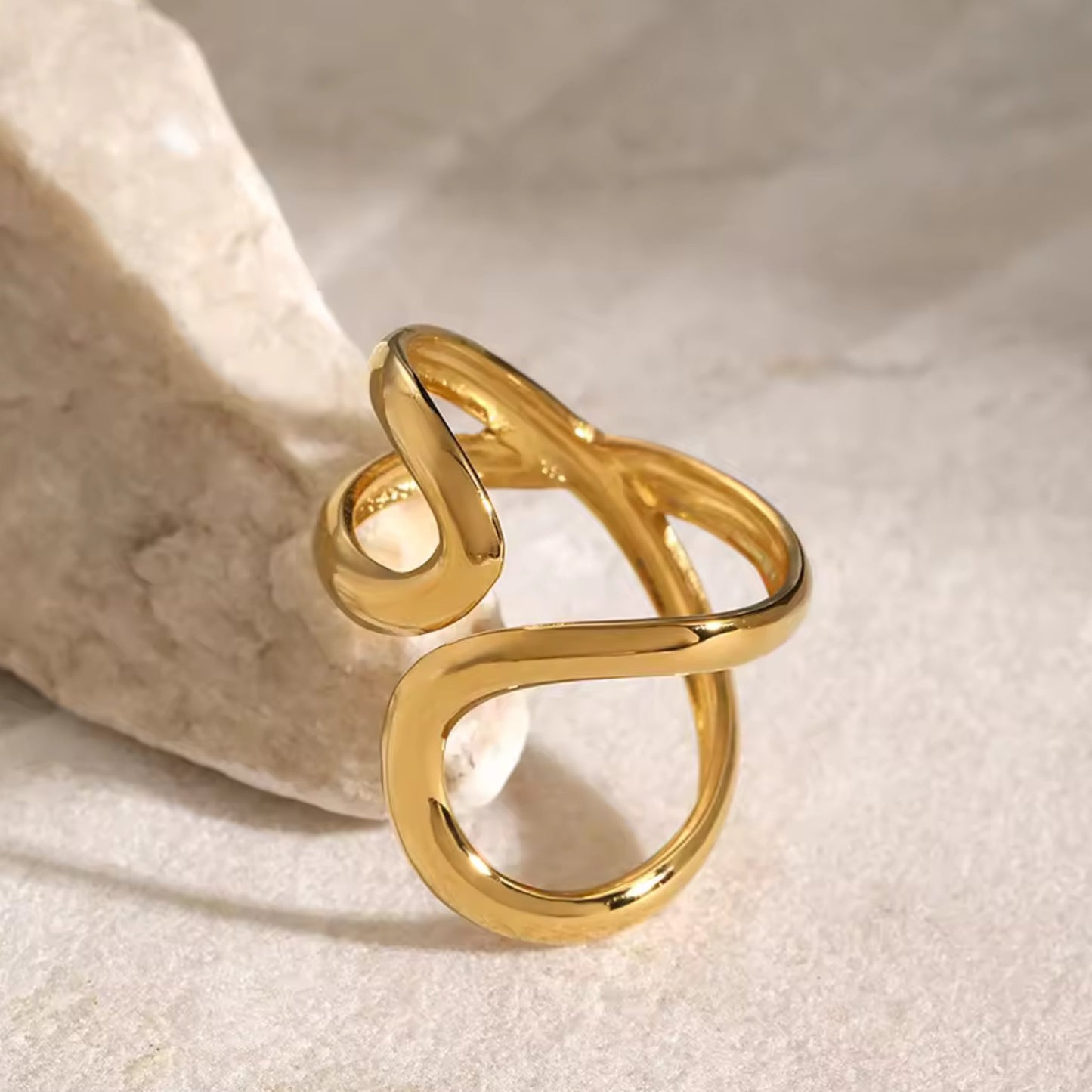 Infinite Grace 18K Gold-Plated Adjustable Ring