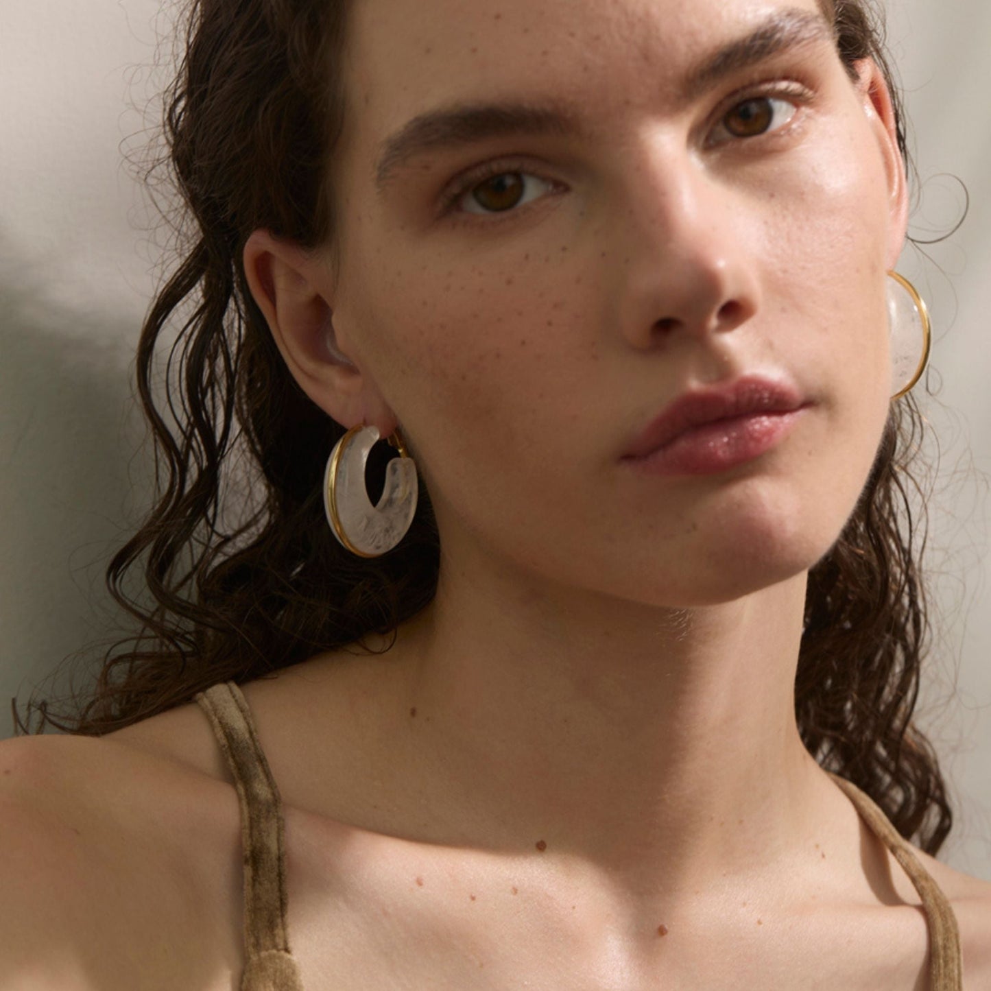 Luna Marble Hoop Earrings