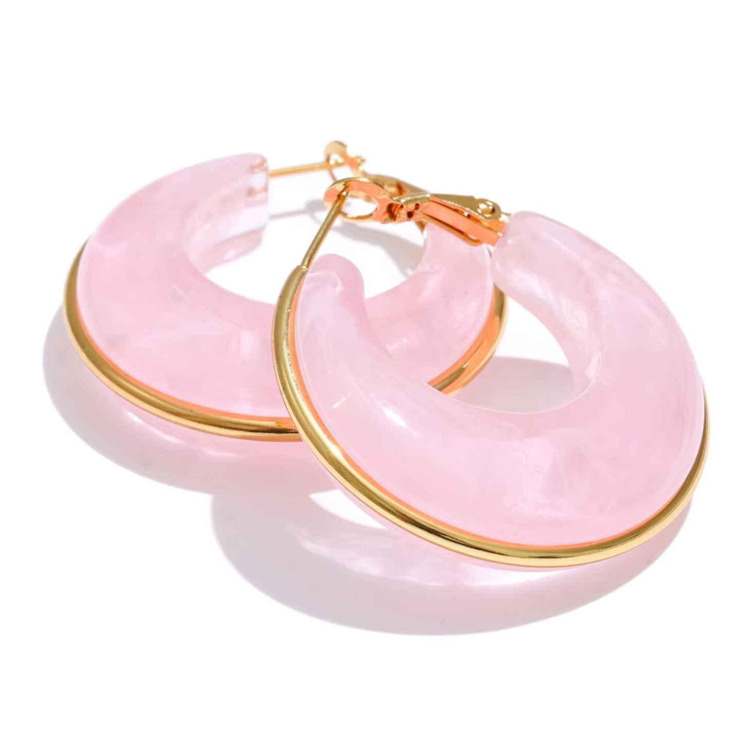 Luna Marble Hoop Earrings