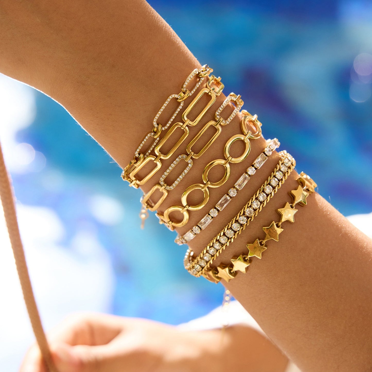 Luxe Link & Crystal Bracelet Collection