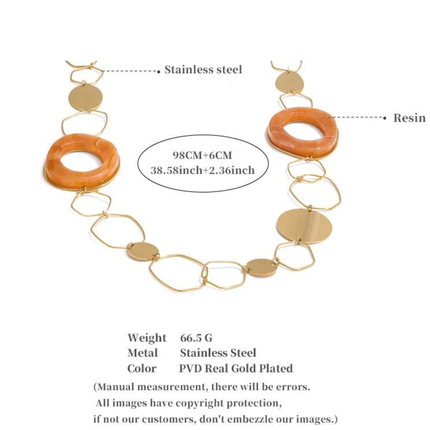 Modern Geo Resin 18K Gold Plated Necklace