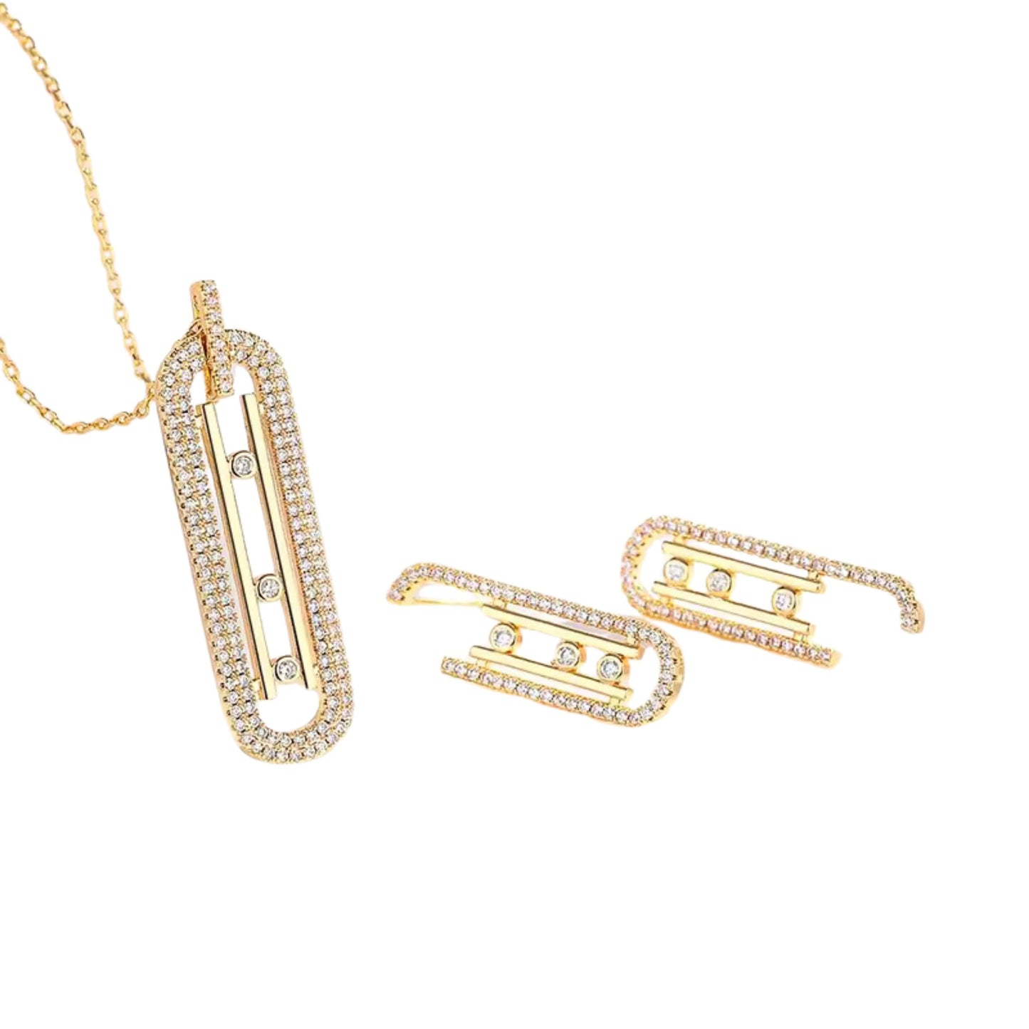 Modern Paperclip Glamour Jewelry Set
