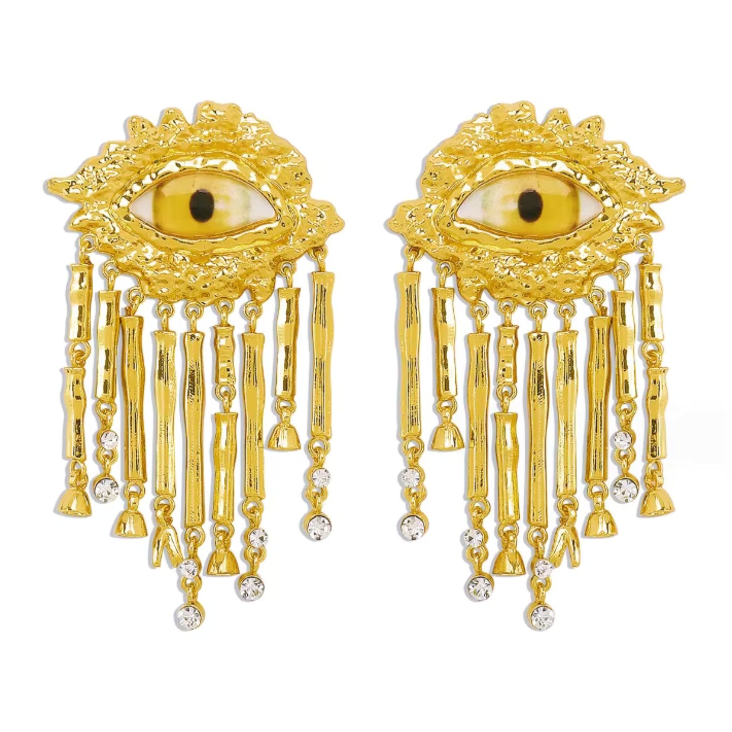 Mystical Eye Baroque Tassel Earrings