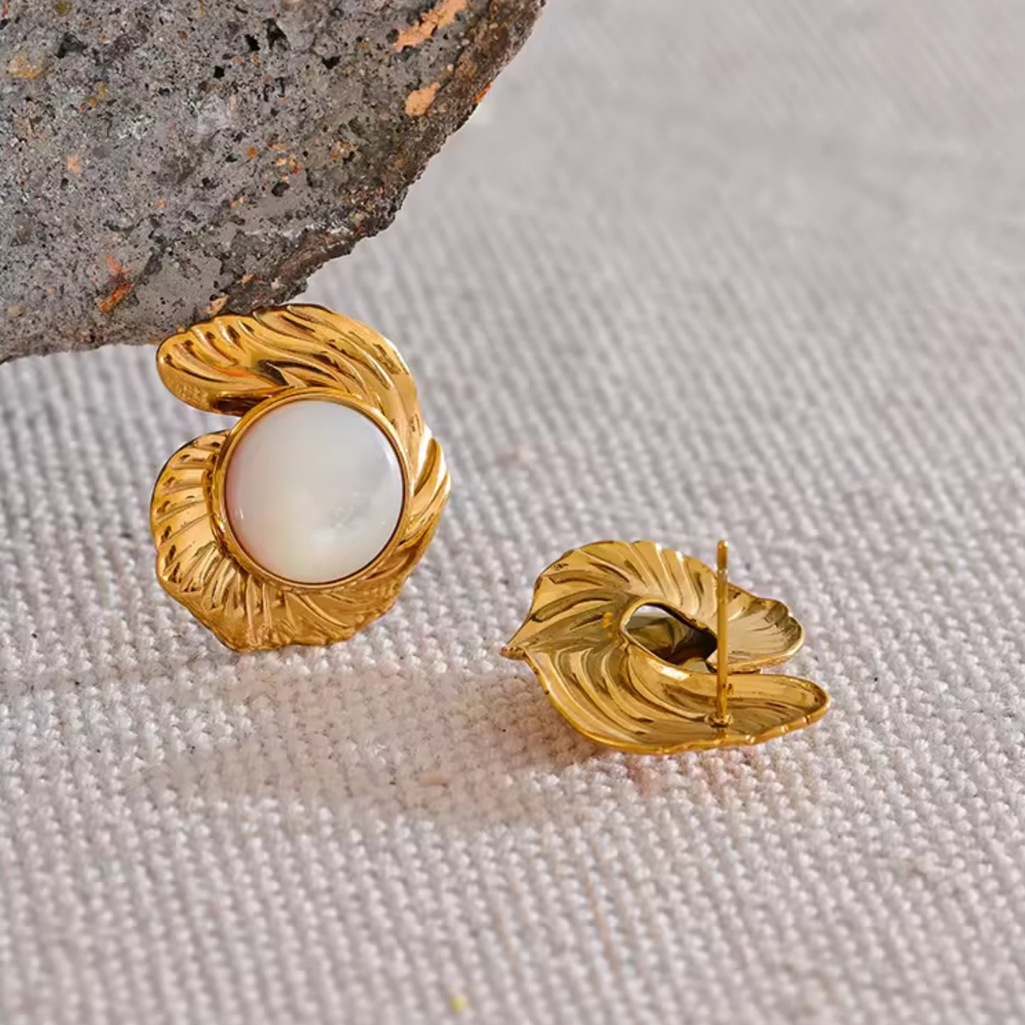 Ocean’s Embrace Gold Shell 18K Gold Plated Earrings