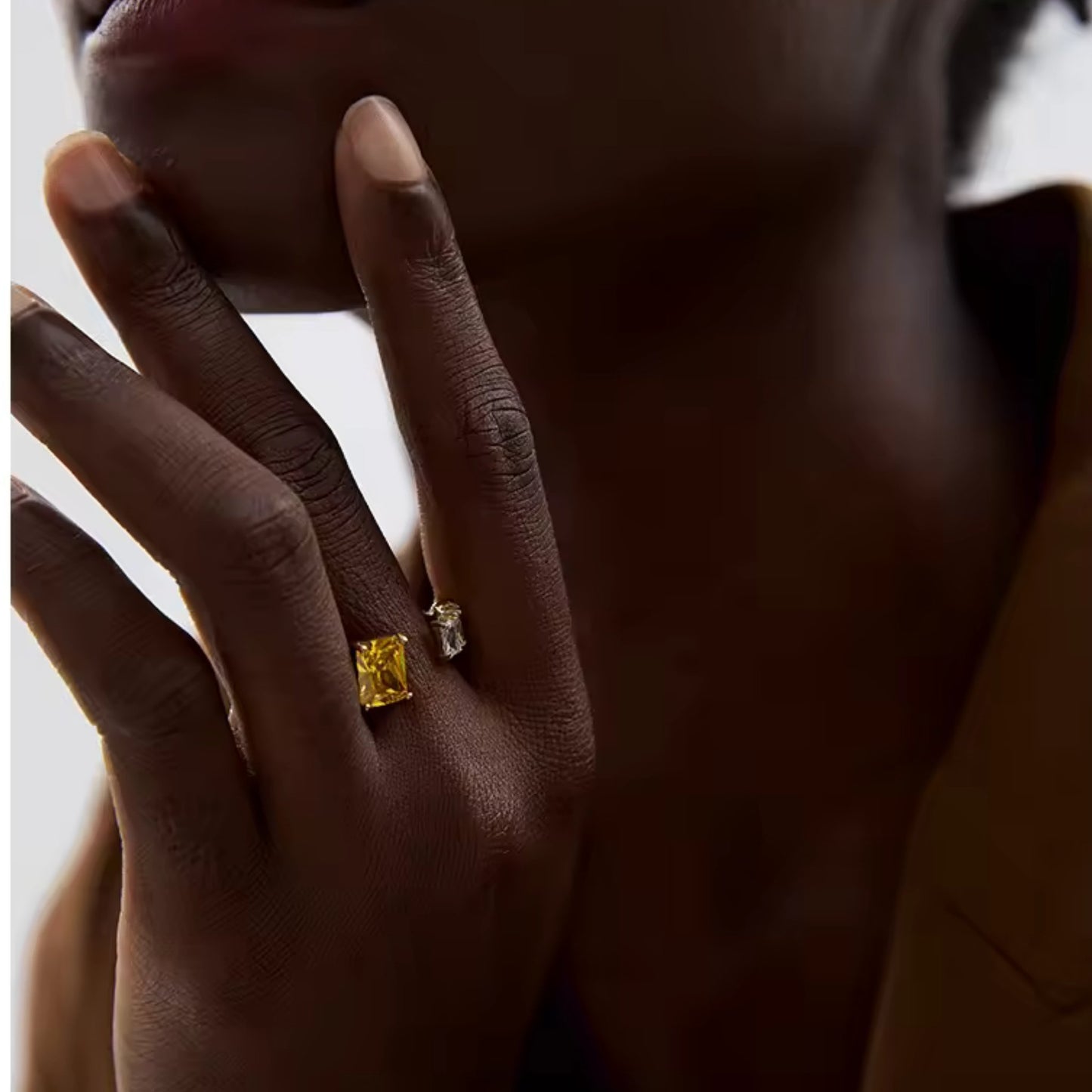 Prism Princess Gemstone 18K Gold Plated Ring