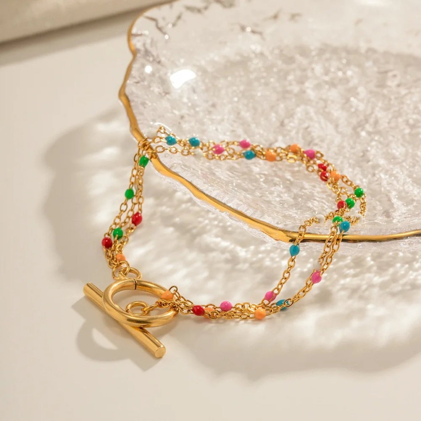Radiant Layers 18K Gold-Plated Beaded Bracelet