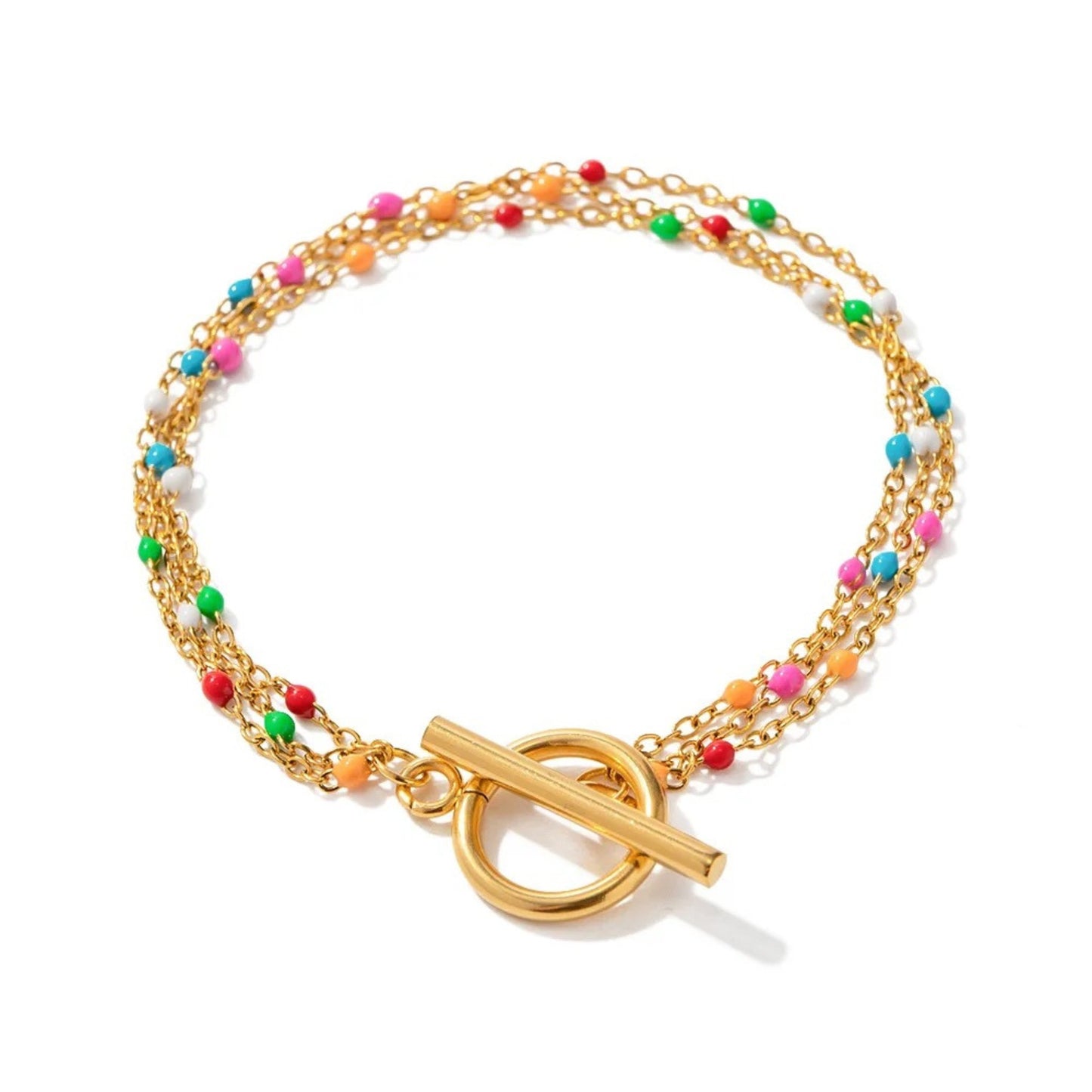 Radiant Layers 18K Gold-Plated Beaded Bracelet