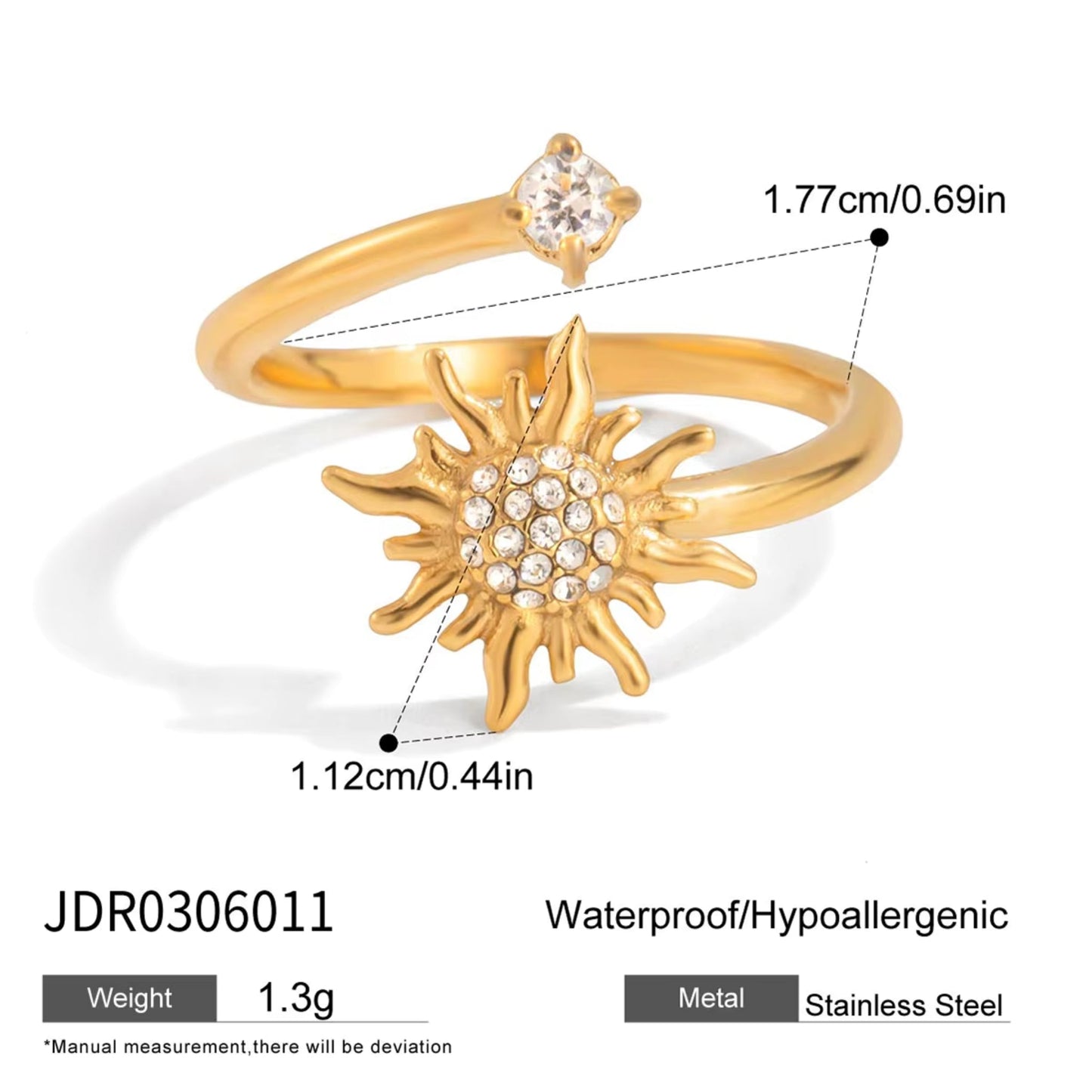 Sunburst Jewelry Collection – 18K Gold Stainless Steel