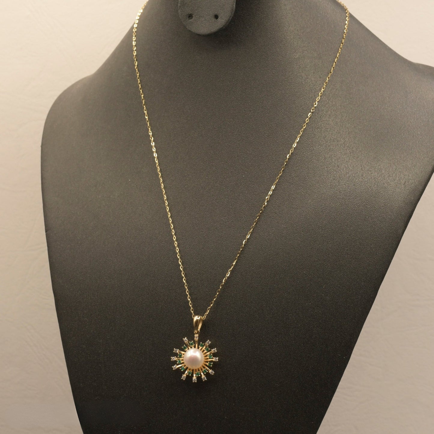 Sunrise Elegance 18K Gold Plated Sterling Silver Pearl Necklace