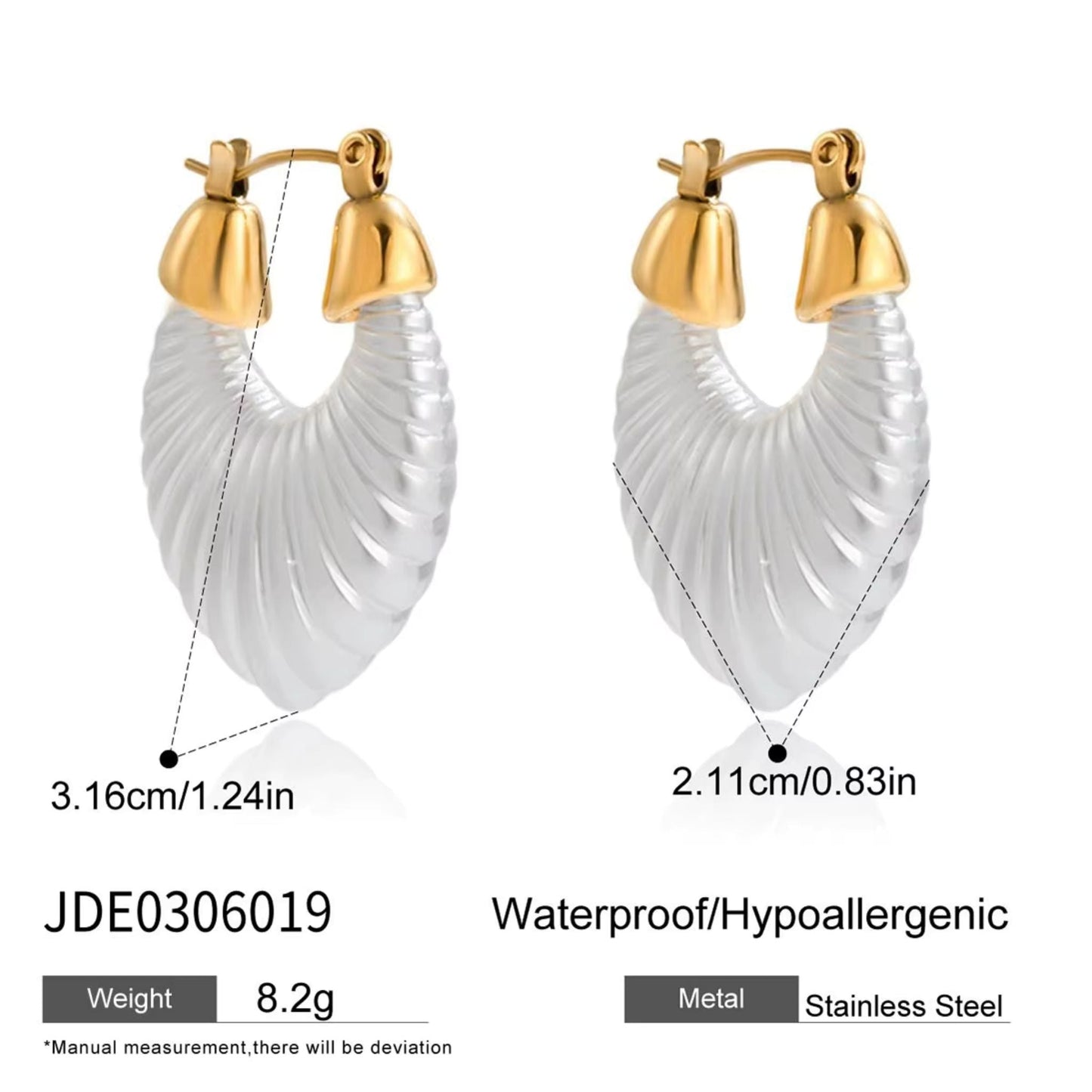 Twist Harmony Pearl Earrings – Gold Plated Stainless Steel