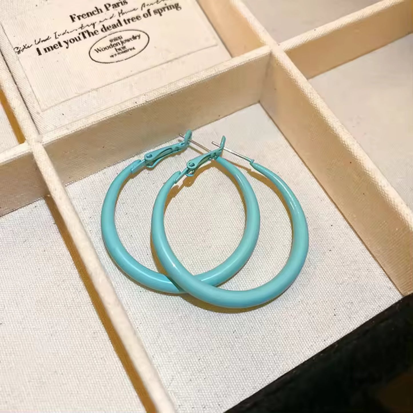 Vibrant Oil Drop Enamel Hoop Earrings