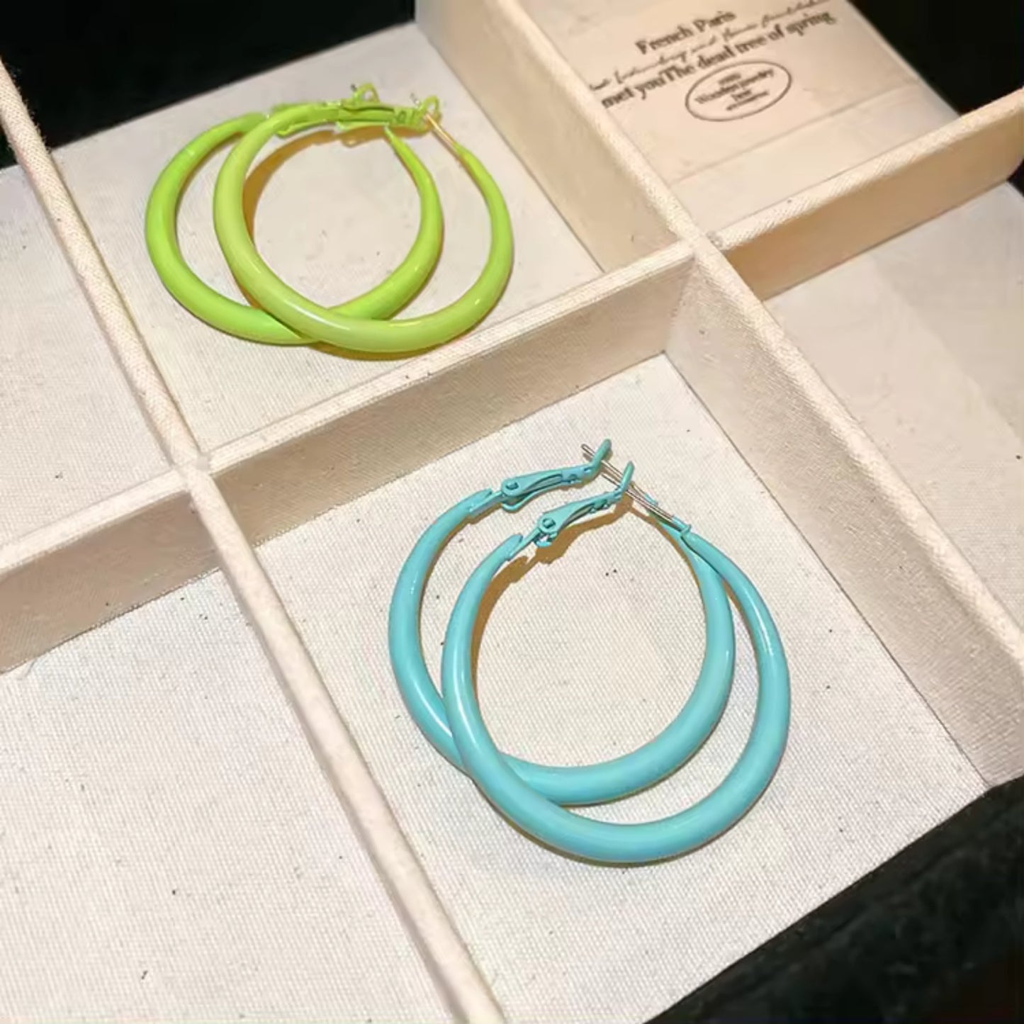 Vibrant Oil Drop Enamel Hoop Earrings