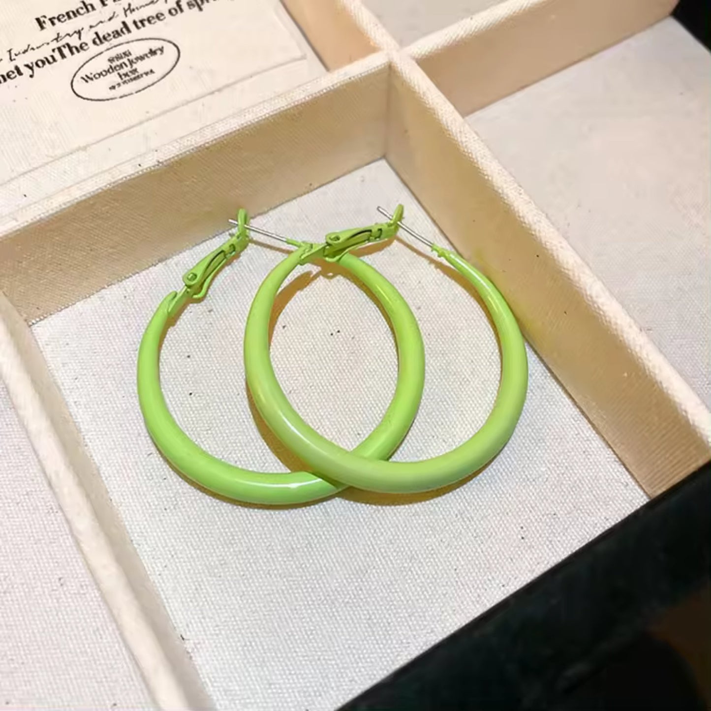 Vibrant Oil Drop Enamel Hoop Earrings