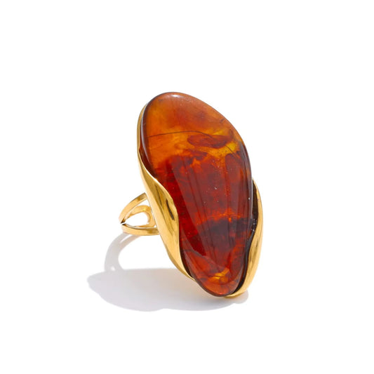 Aurora Wave Adjustable Statement Gold Plated Rings