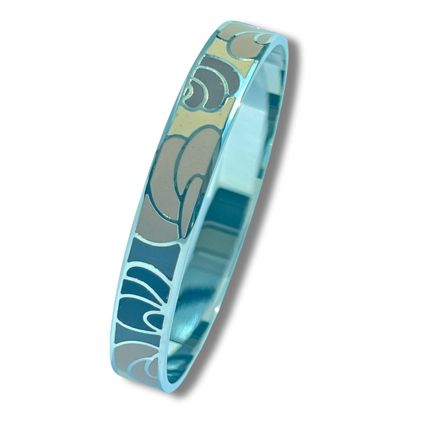 Artistic Enamel Painted Bangle 18K Gold Plated Bracelets