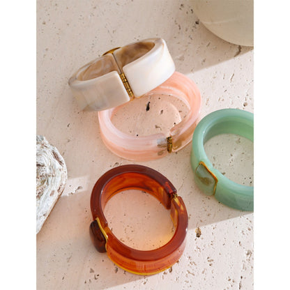 Aurora Luxe Wide Acrylic & Gold Statement Bracelet