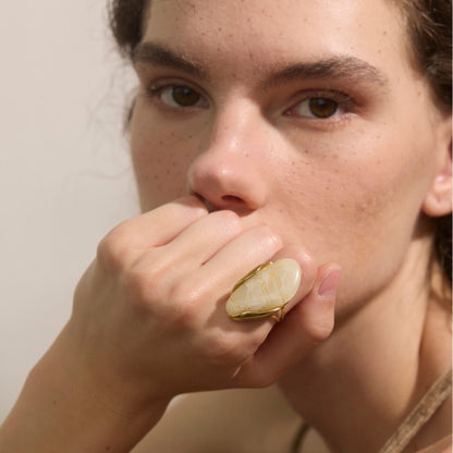 Aurora Wave Adjustable Statement Gold Plated Rings