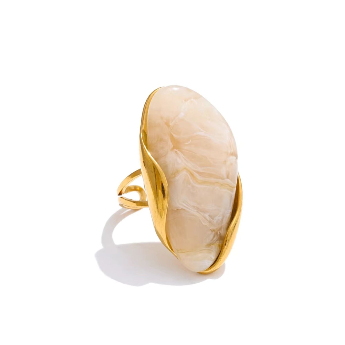 Aurora Wave Adjustable Statement Gold Plated Rings