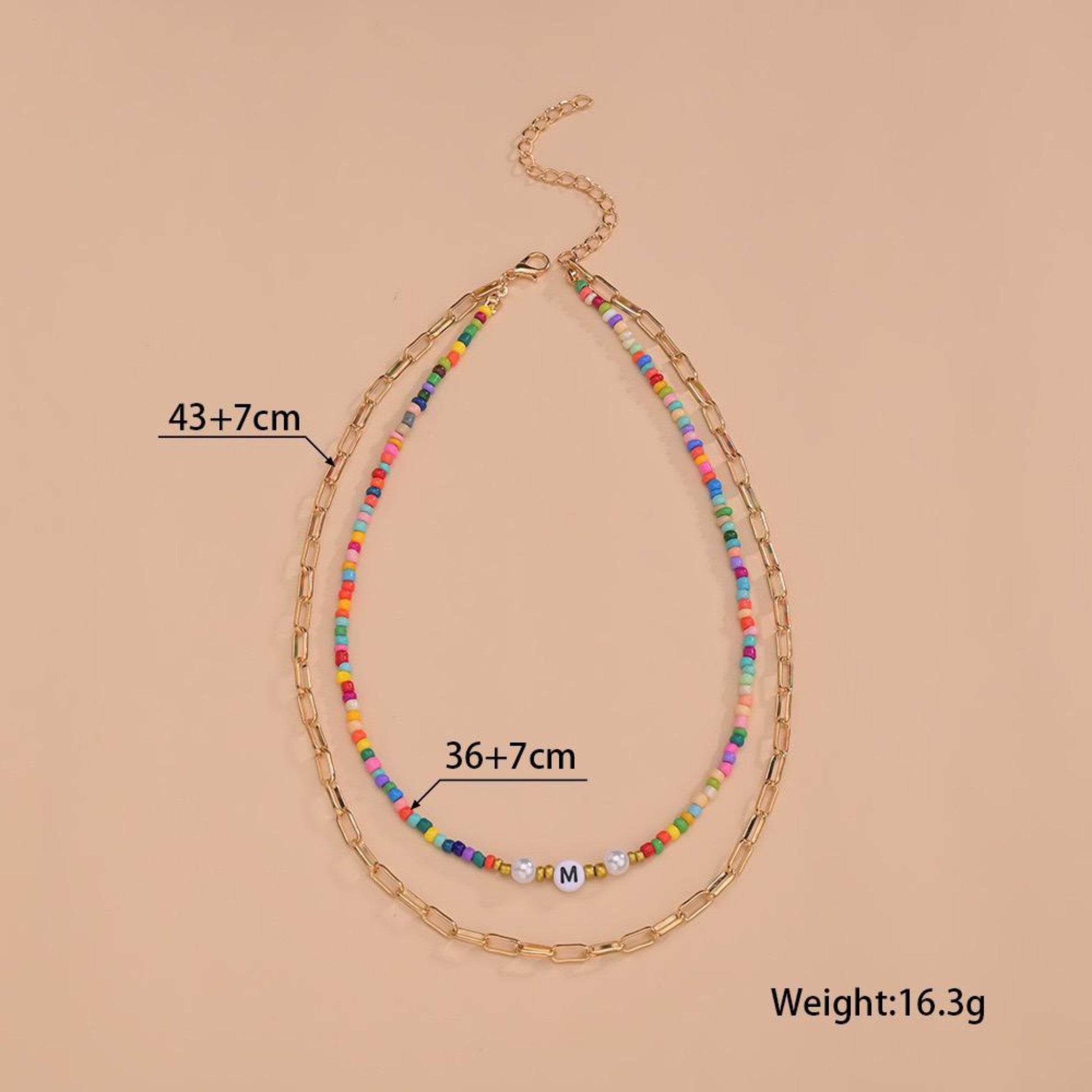 Details for the Layered Bead Necklace. Perfect Gift
