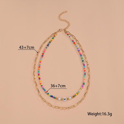 Details for the Layered Bead Necklace. Perfect Gift