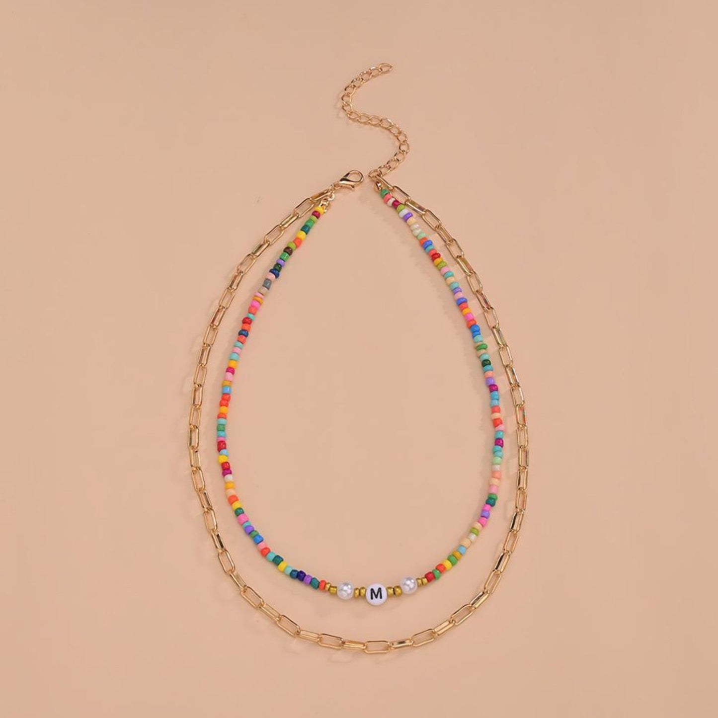 Layered Bead Necklace styled for music festivals or casual outfits, adding vibrant color.