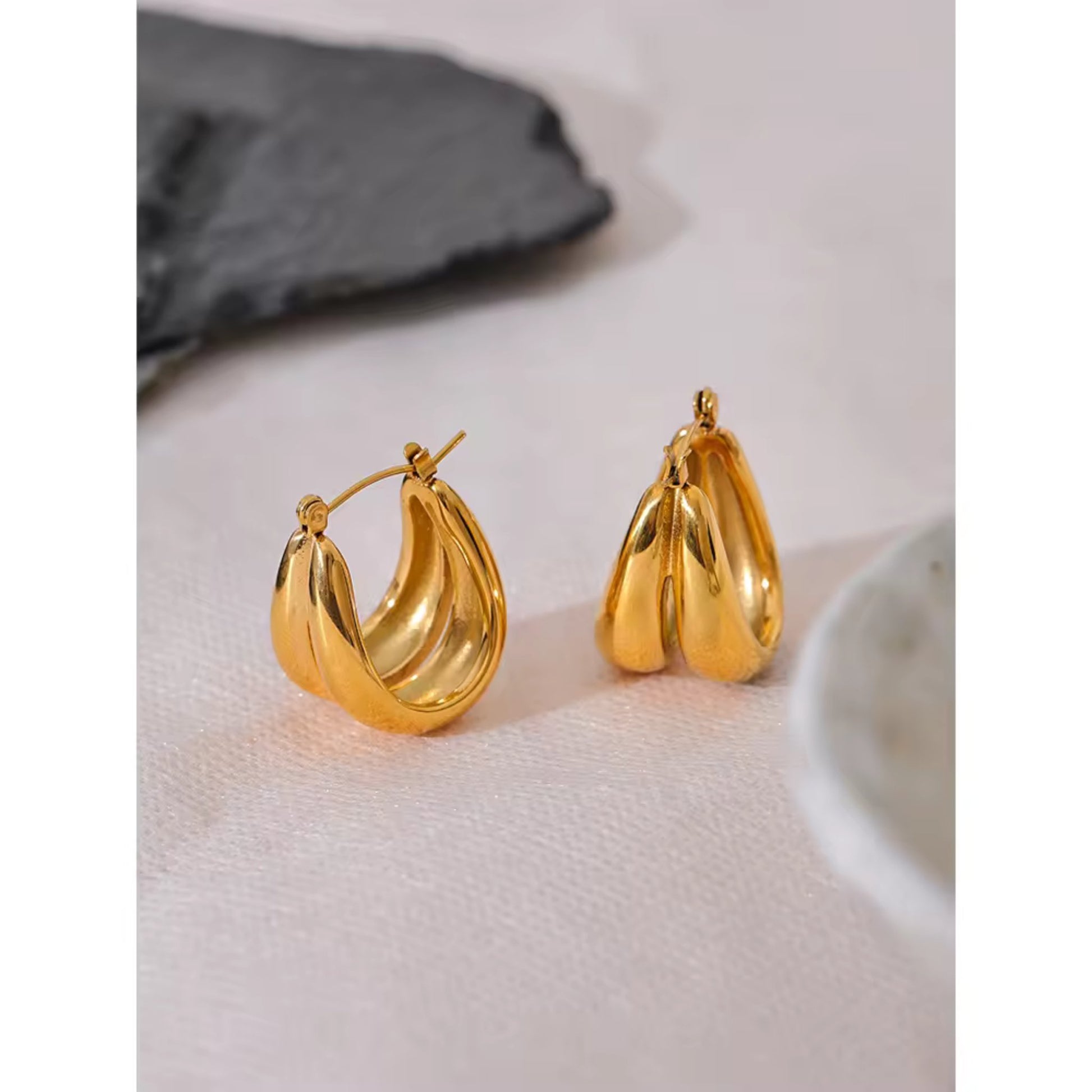 Bold Gold Hoops styled for everyday or evening wear, adding a touch of sophistication. Perfect for gift