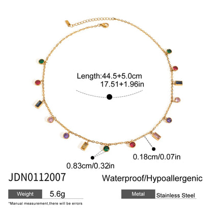 Celeste Rainbow Charm 18K Gold Plated Necklace