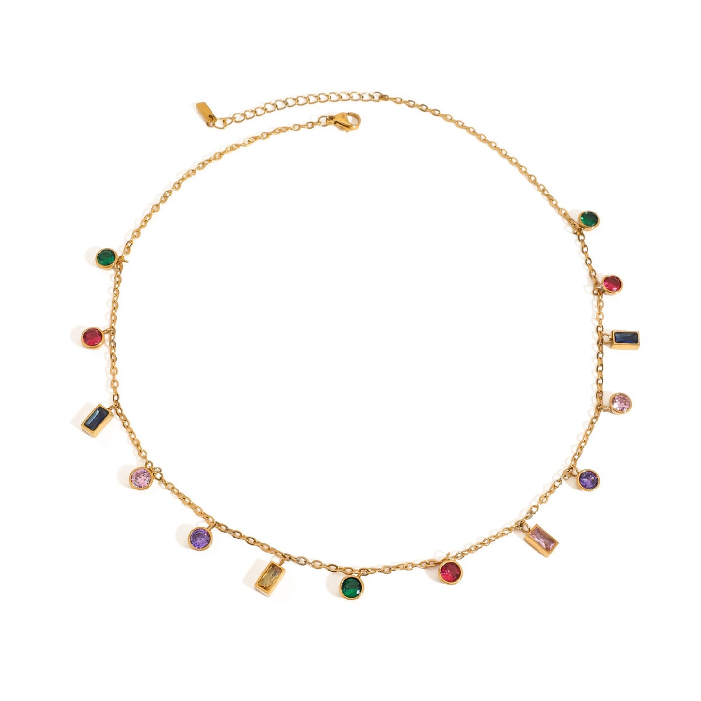 Celeste Rainbow Charm 18K Gold Plated Necklace