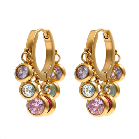 Celeste Sparkle Hoop Gold Plated Earrings