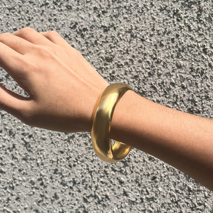 Classic Dome Bangle – 18K Gold Plated Stainless Steel