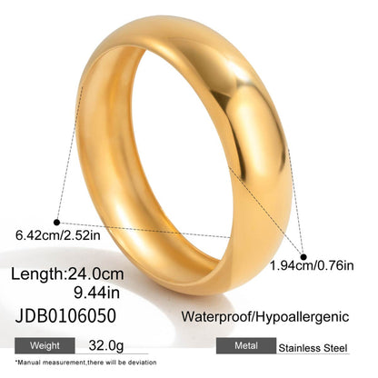 Classic Dome Bangle – 18K Gold Plated Stainless Steel