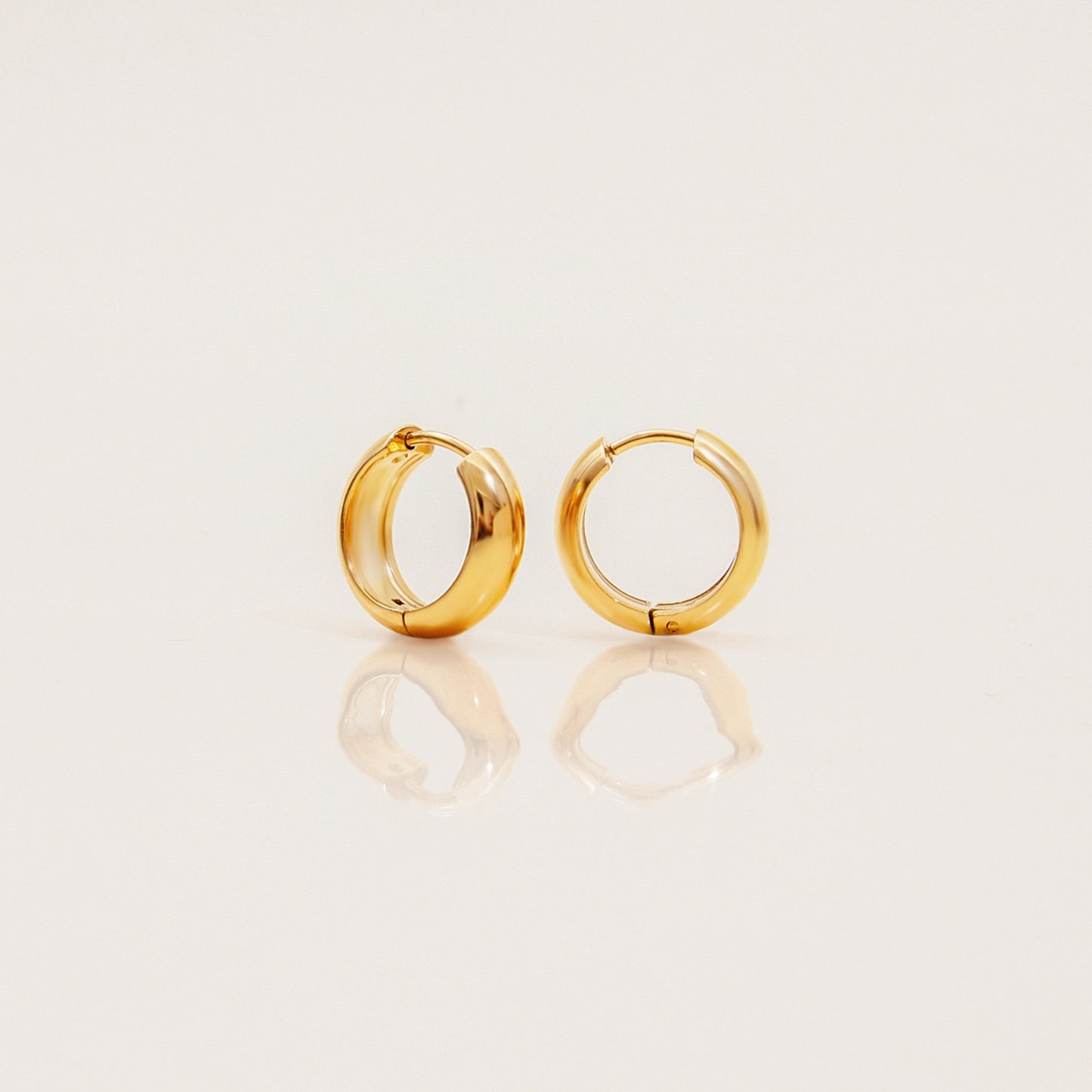 Classic Gold Dome Hoop Earrings – 18K Gold Plated Stainless Steel