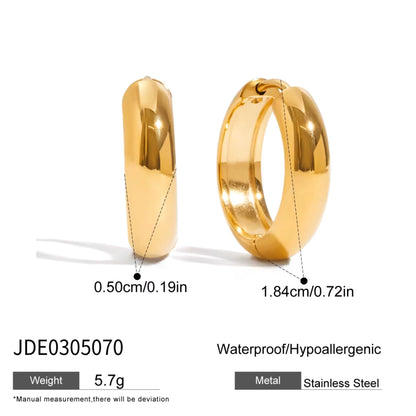 Classic Gold Dome Hoop Earrings – 18K Gold Plated Stainless Steel